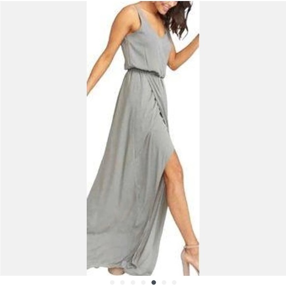 Show Me Your MuMu NEW Gray Sleeveless Kendall Maxi Bridesmaid dress Sz Medium - Picture 13 of 13